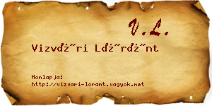 Vizvári Lóránt névjegykártya